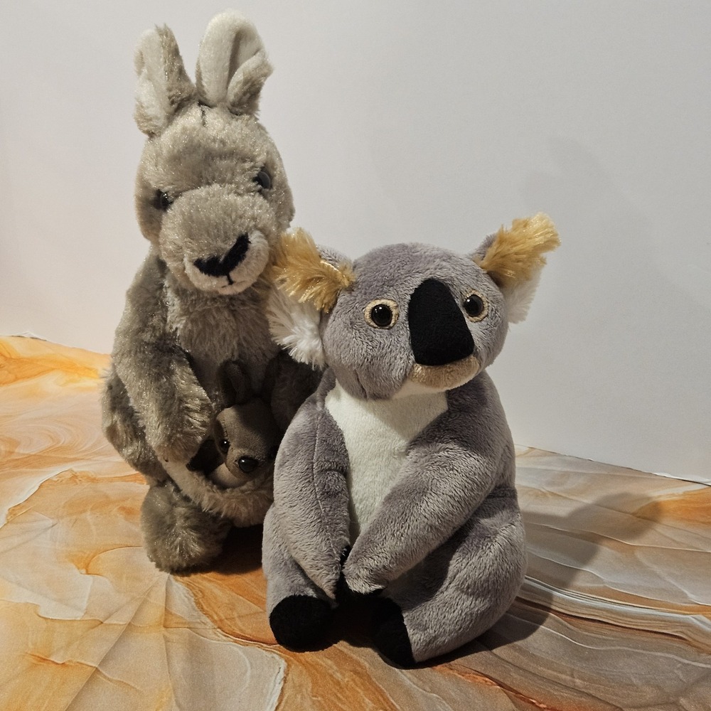 Aussie Friends Koala & Wild Republic Kangaroo Joey Plush Bundle Lot 2